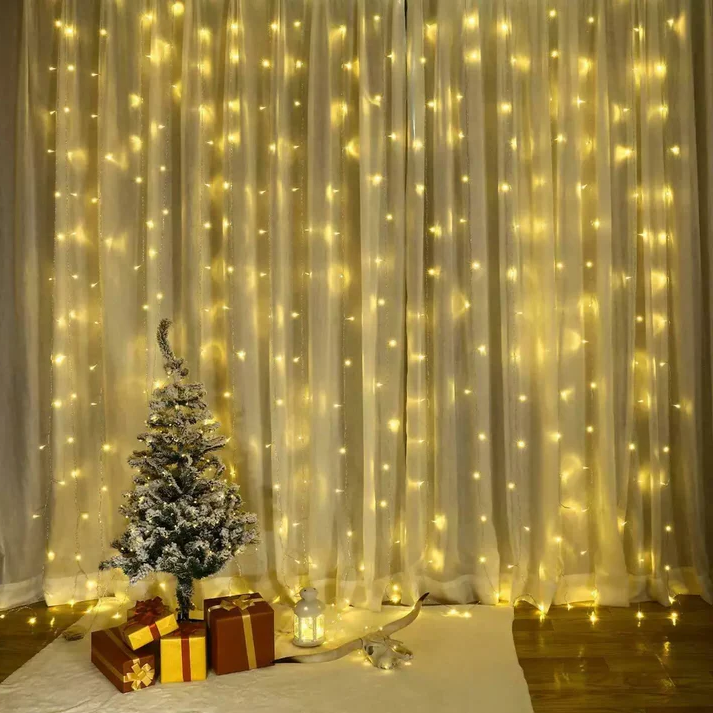 LED Fairy Light Curtain with Remote and Multiple Light Modes