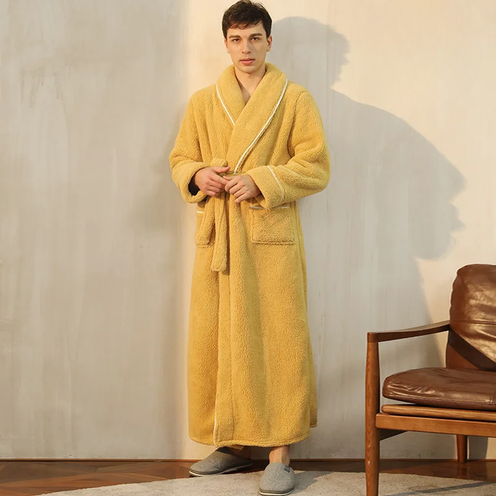 Men’s Flannel Fleece Winter Bathrobe Robe