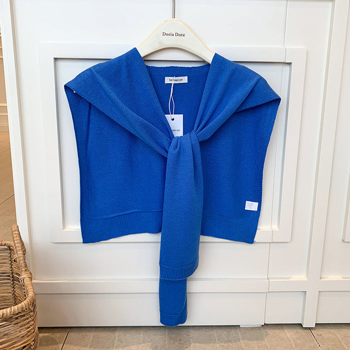 Harwelton Knitted Shoulder Wrap with Tie Front