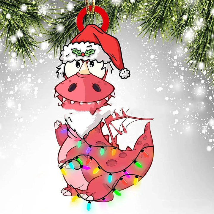 Acrylic Dinosaur Dragon Egg Christmas Tree Ornament – 8 cm