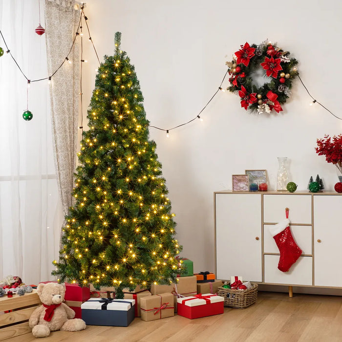 Harwelton 7ft Christmas Tree with 200 Warm LED Lights and Remote