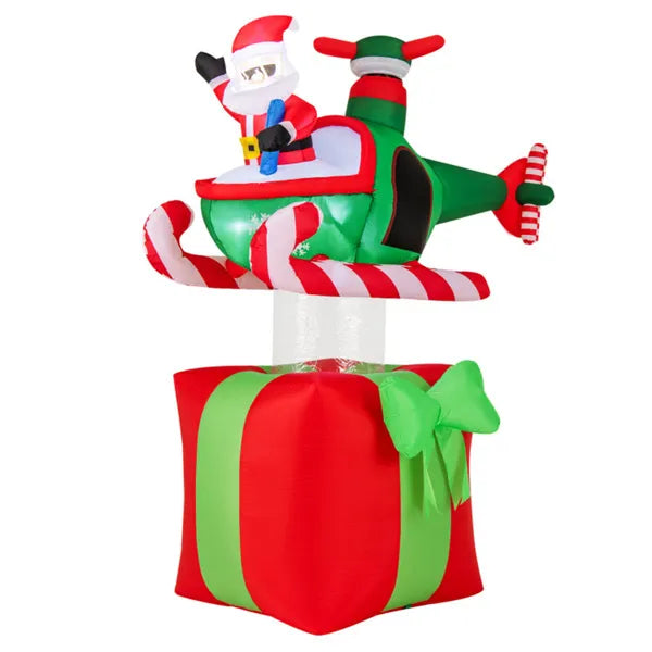 Harwelton 6ft Inflatable Santa Flying a Helicopter