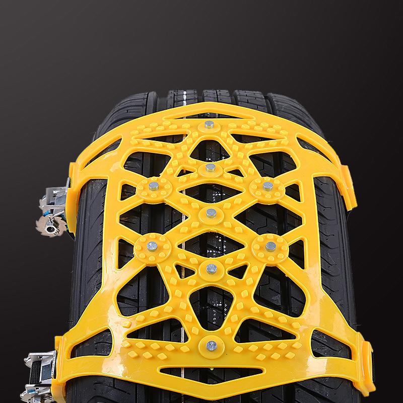 Steel Snow Chains with X-Spikes for Grip on Ice and Snow