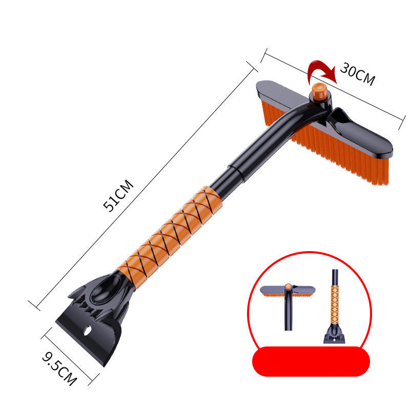 Telescopic Snow Brush and Ice Scraper with Rotating Head