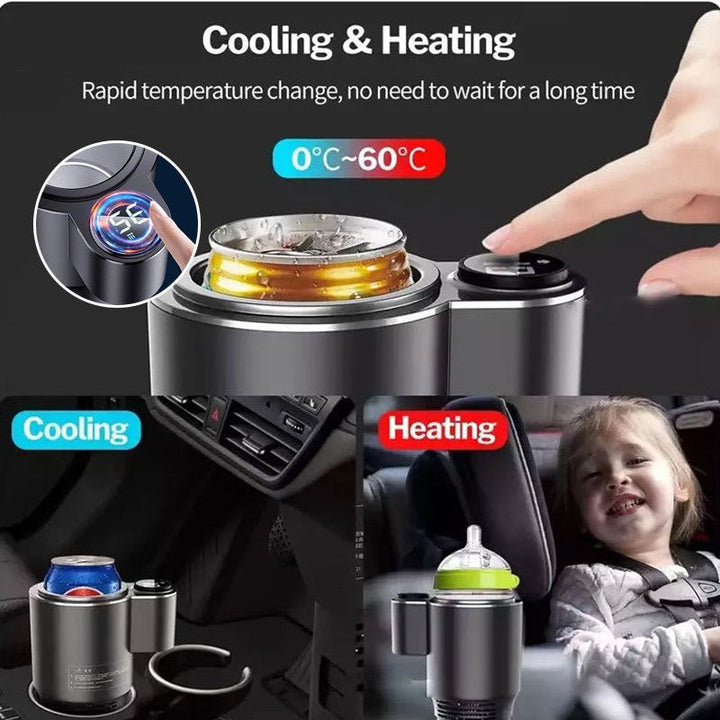 2-in-1 Car Cup Cooler and Warmer, Cools to 0°C, Heats to 60°C
