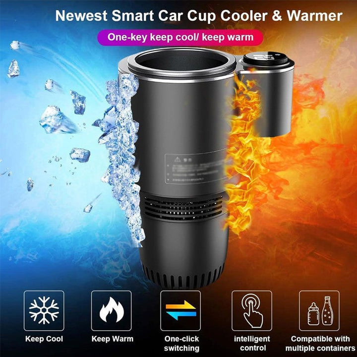 2-in-1 Car Cup Cooler and Warmer, Cools to 0°C, Heats to 60°C