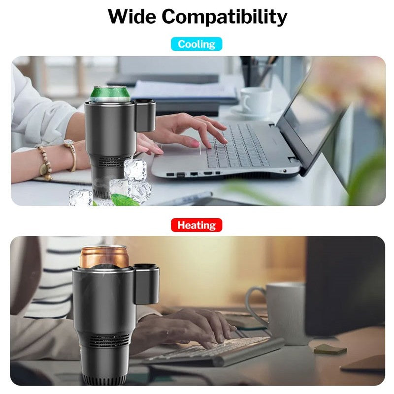 2-in-1 Car Cup Cooler and Warmer, Cools to 0°C, Heats to 60°C