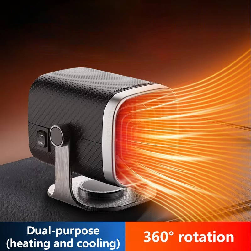 12V/24V Ceramic Car Heater &amp; Windscreen Defroster, 360° Rotating