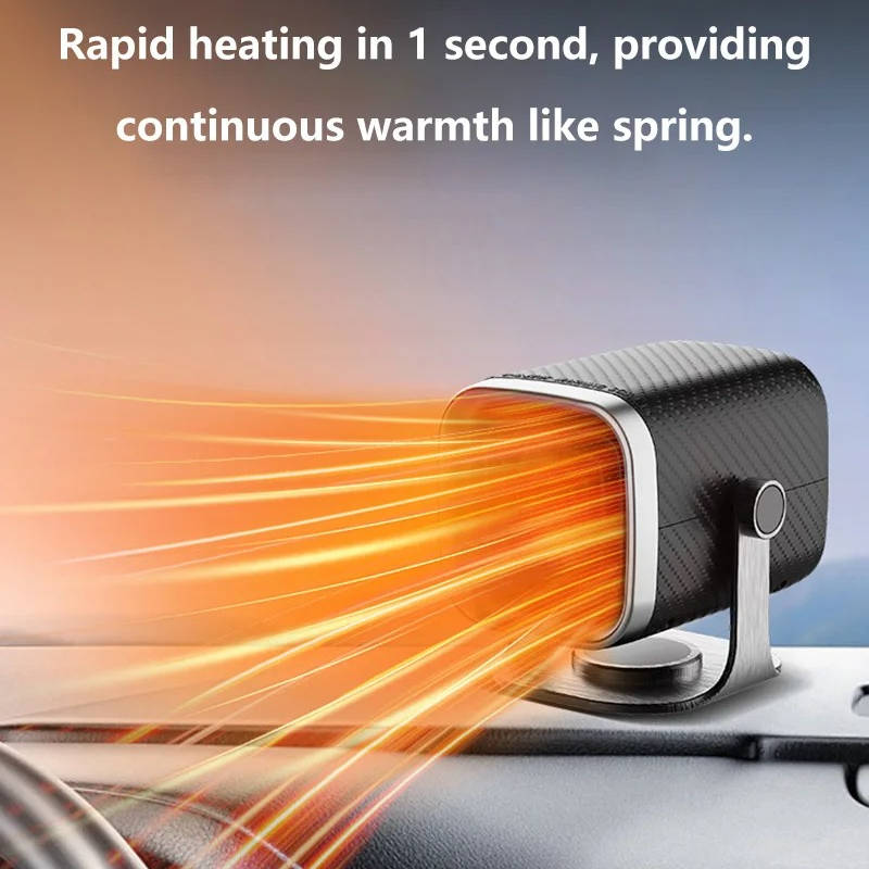 12V/24V Ceramic Car Heater &amp; Windscreen Defroster, 360° Rotating