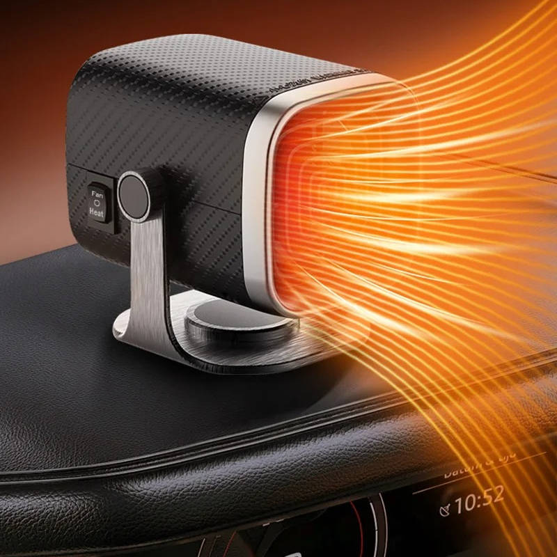 12V/24V Ceramic Car Heater &amp; Windscreen Defroster, 360° Rotating