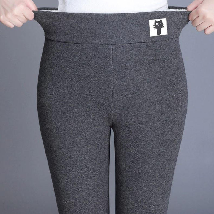 Thick Thermal Leggings with Fleece Lining and High Waist