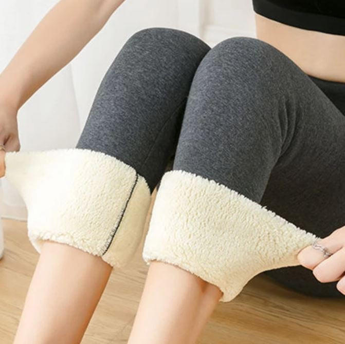 Thick Thermal Leggings with Fleece Lining and High Waist