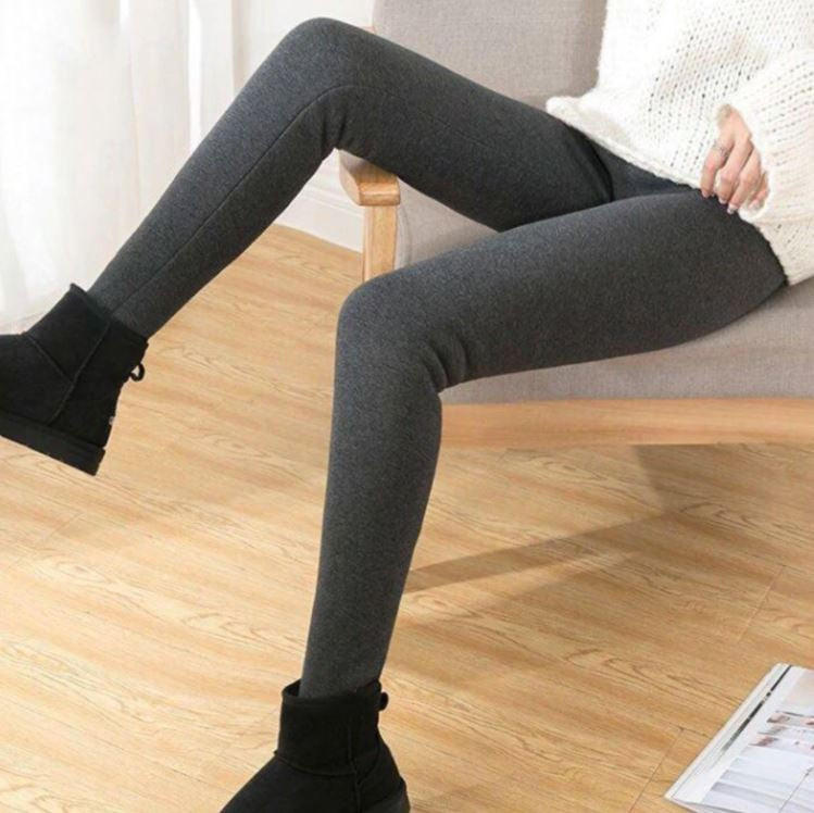 Thick Thermal Leggings with Fleece Lining and High Waist