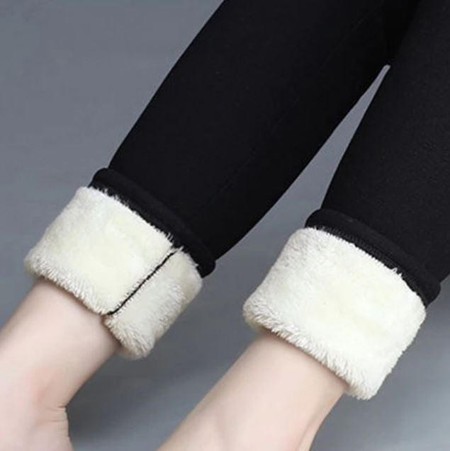 Thick Thermal Leggings with Fleece Lining and High Waist