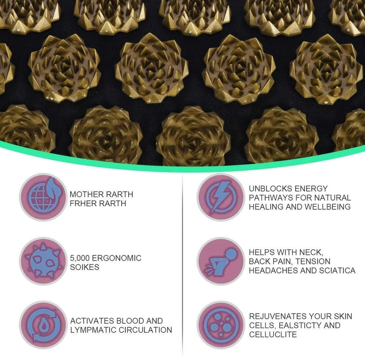 Acupressure Mat and Pillow Set for Back, Neck and Shoulders