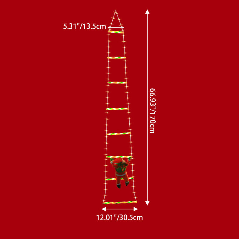 Climbing Santa Ladder LED Light with 8 Flashing Modes