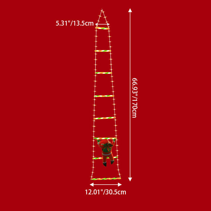 Climbing Santa Ladder LED Light with 8 Flashing Modes