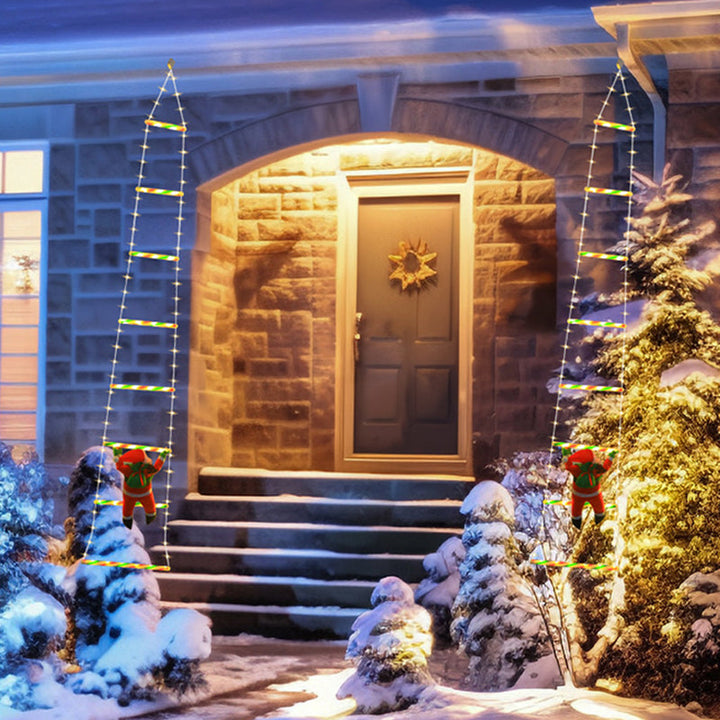 Climbing Santa Ladder LED Light with 8 Flashing Modes