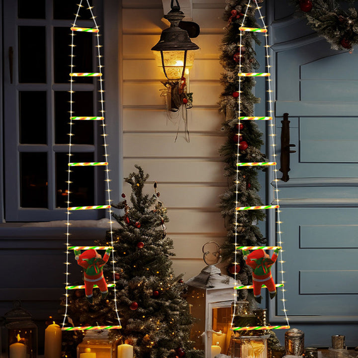 Climbing Santa Ladder LED Light with 8 Flashing Modes