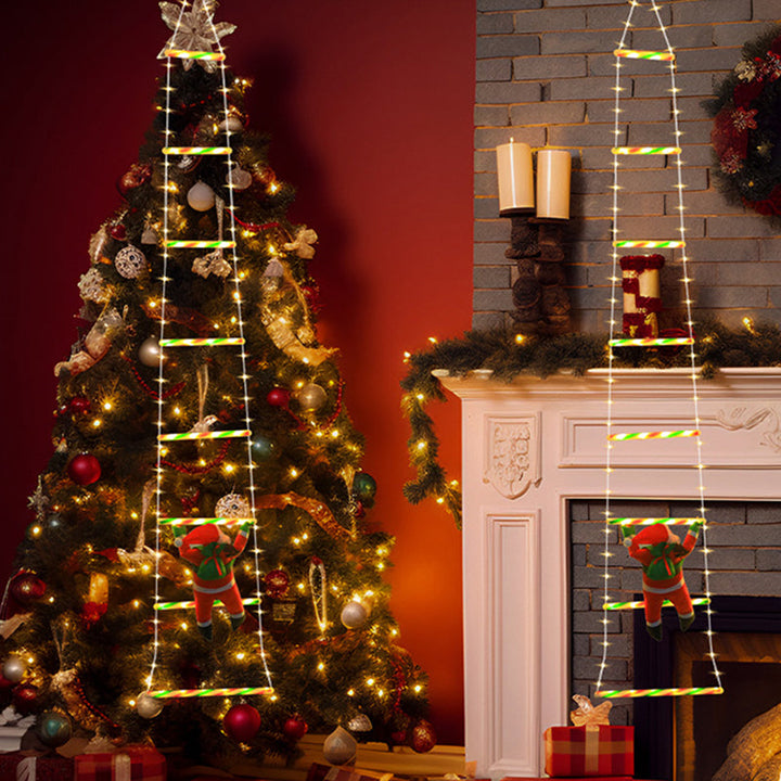 Climbing Santa Ladder LED Light with 8 Flashing Modes
