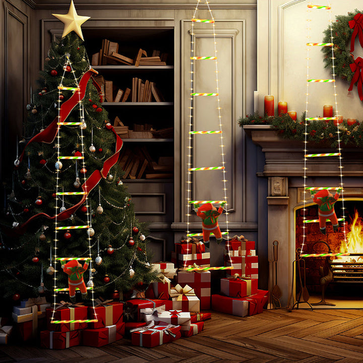 Climbing Santa Ladder LED Light with 8 Flashing Modes