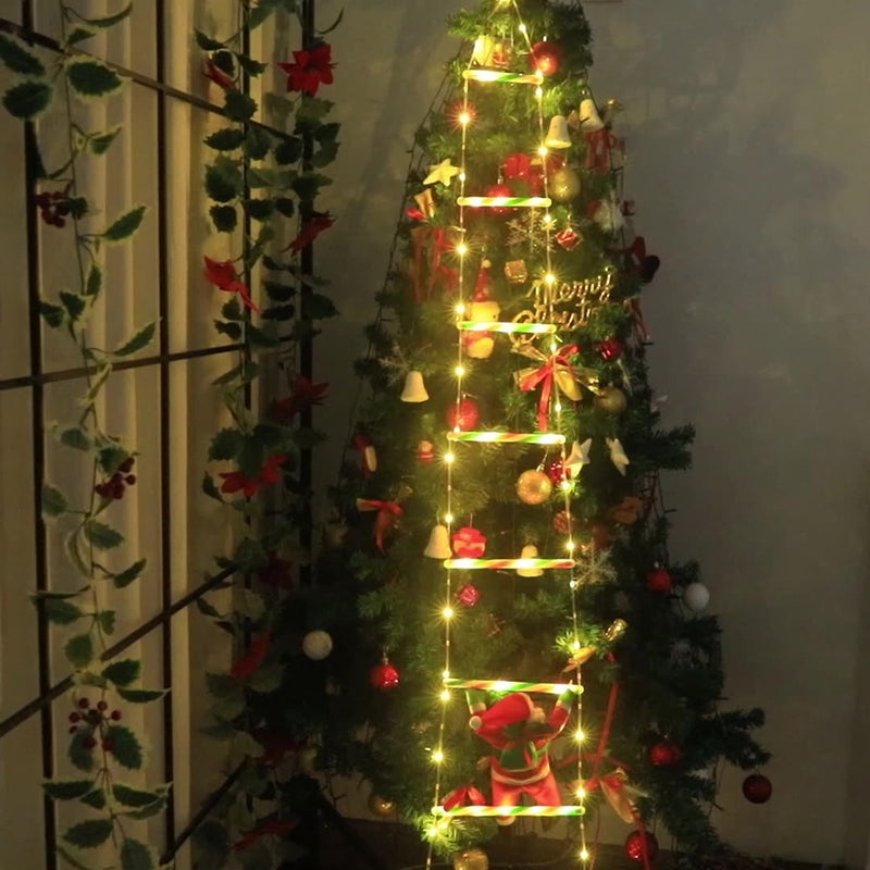 Climbing Santa Ladder LED Light with 8 Flashing Modes
