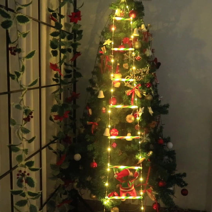 Climbing Santa Ladder LED Light with 8 Flashing Modes