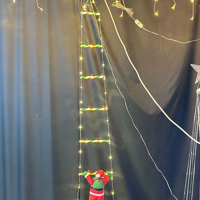 Climbing Santa Ladder LED Light with 8 Flashing Modes