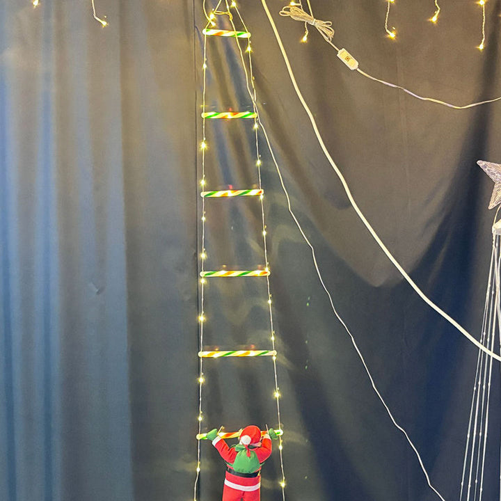 Climbing Santa Ladder LED Light with 8 Flashing Modes