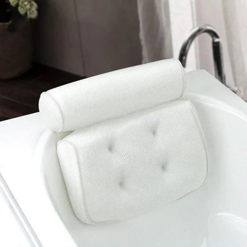 Ergonomic Bath Pillow with Suction Cups for Neck and Head