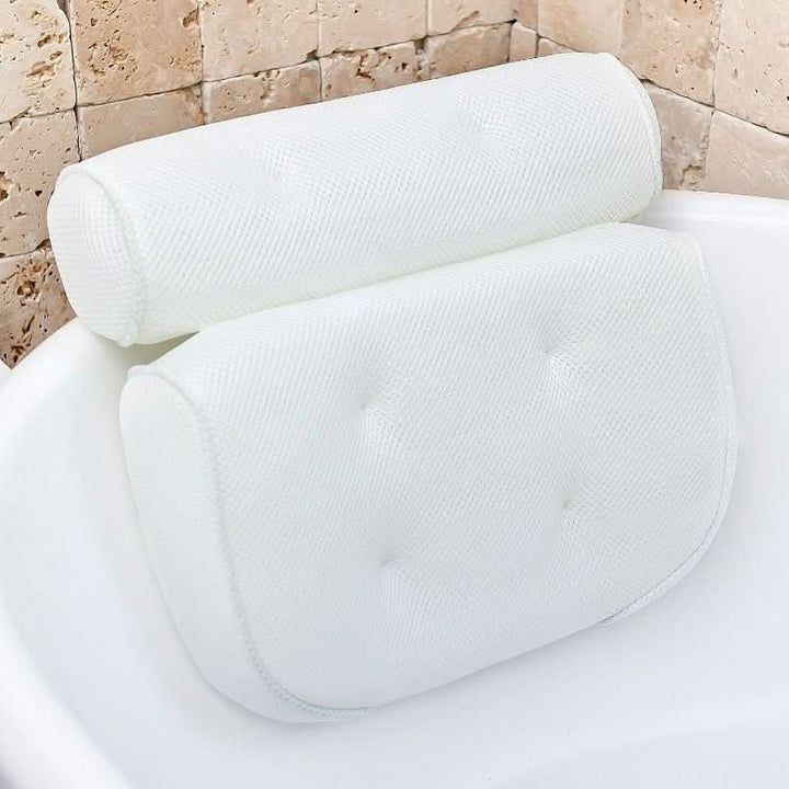 Ergonomic Bath Pillow with Suction Cups for Neck and Head