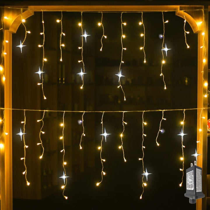 Harwelton™ Warm White LED Icicle Curtain Lights, Weatherproof