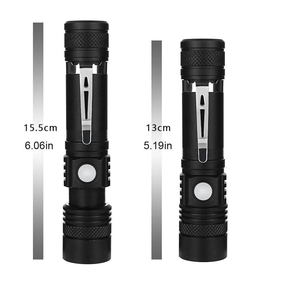 Super Bright Rechargeable LED Torch with Zoom and 4 Modes