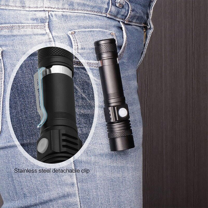Super Bright Rechargeable LED Torch with Zoom and 4 Modes