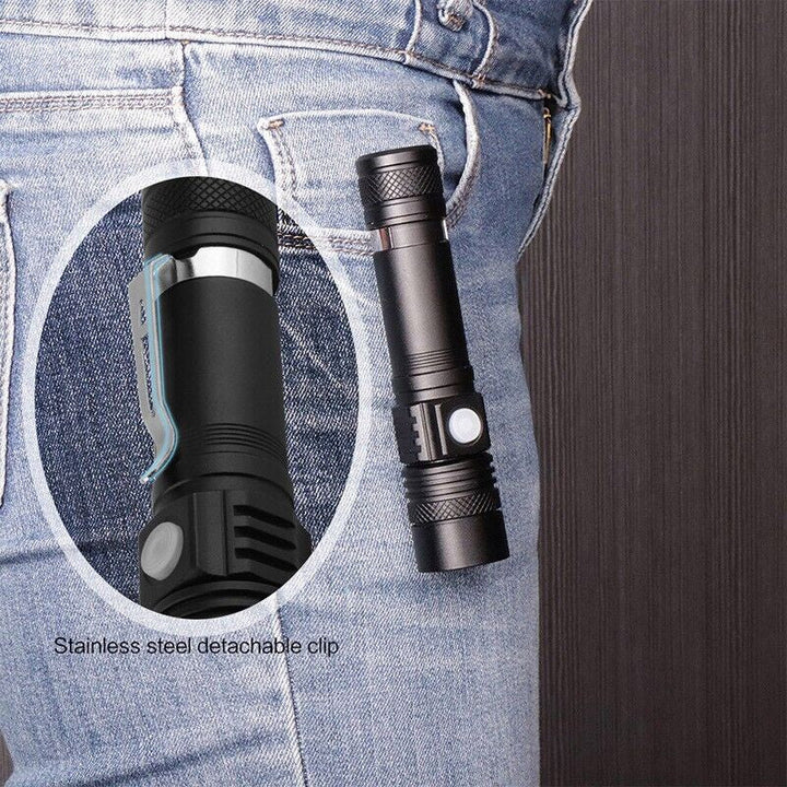 Super Bright Rechargeable LED Torch with Zoom and 4 Modes