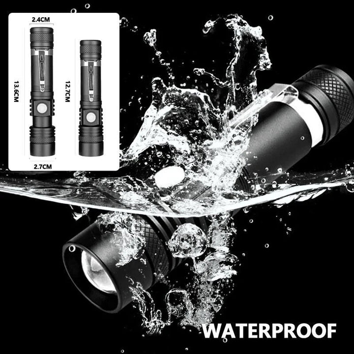 Super Bright Rechargeable LED Torch with Zoom and 4 Modes
