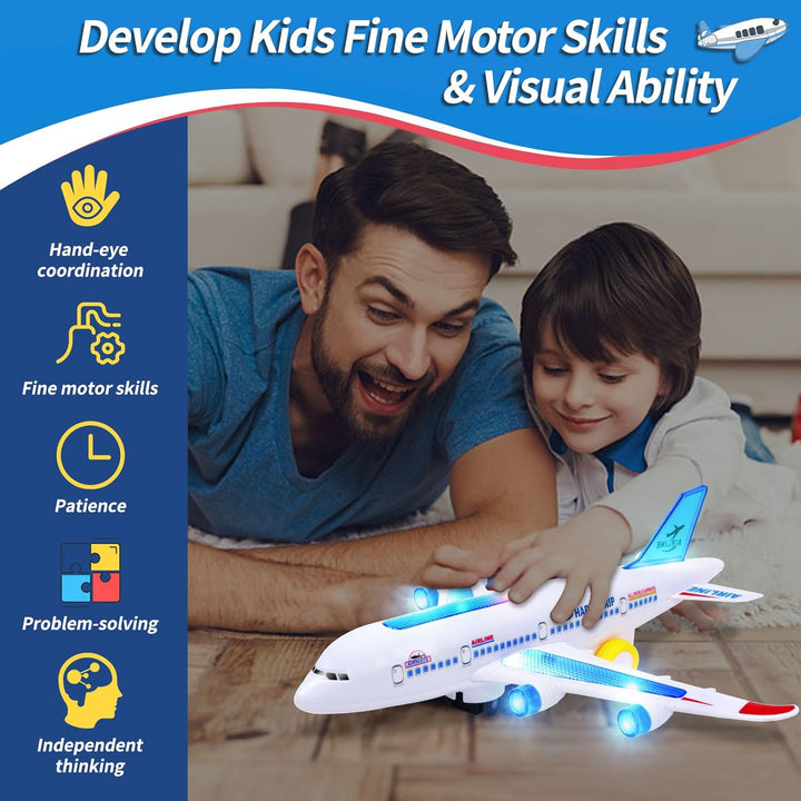 Harwelton™ Electric Toy Aeroplane with Lights, Sounds and Auto Movement