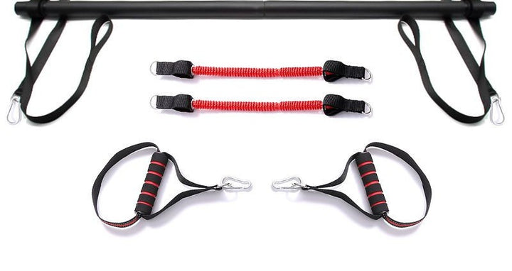 Pilates bar kit with resistance bands