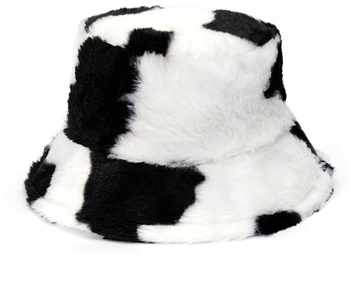 Harwelton Fluffy Faux Fur Bucket Hat in Bold Prints