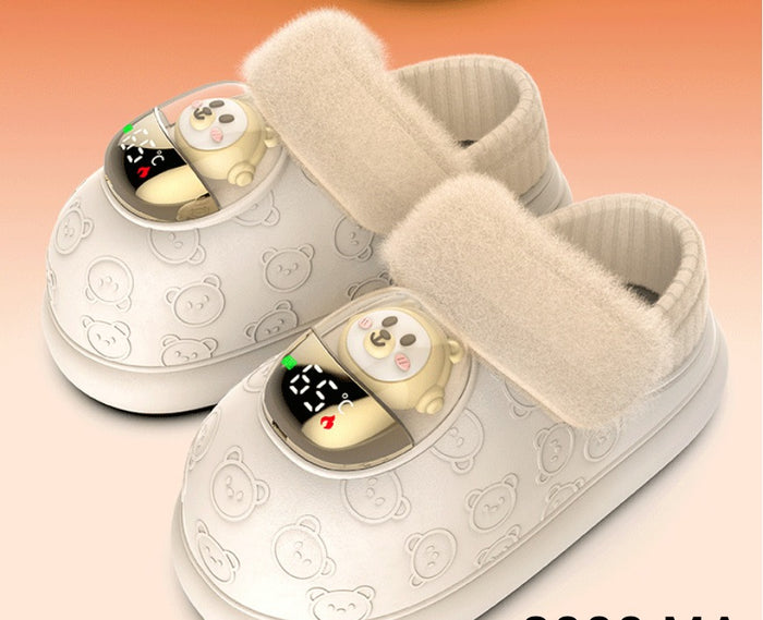 Harwelton Rechargeable Heated Slippers with Washable Fleece Lining