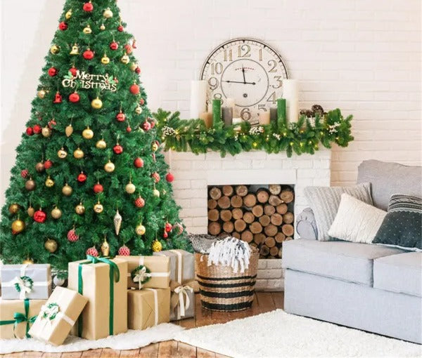 Full green 8ft artificial Christmas tree