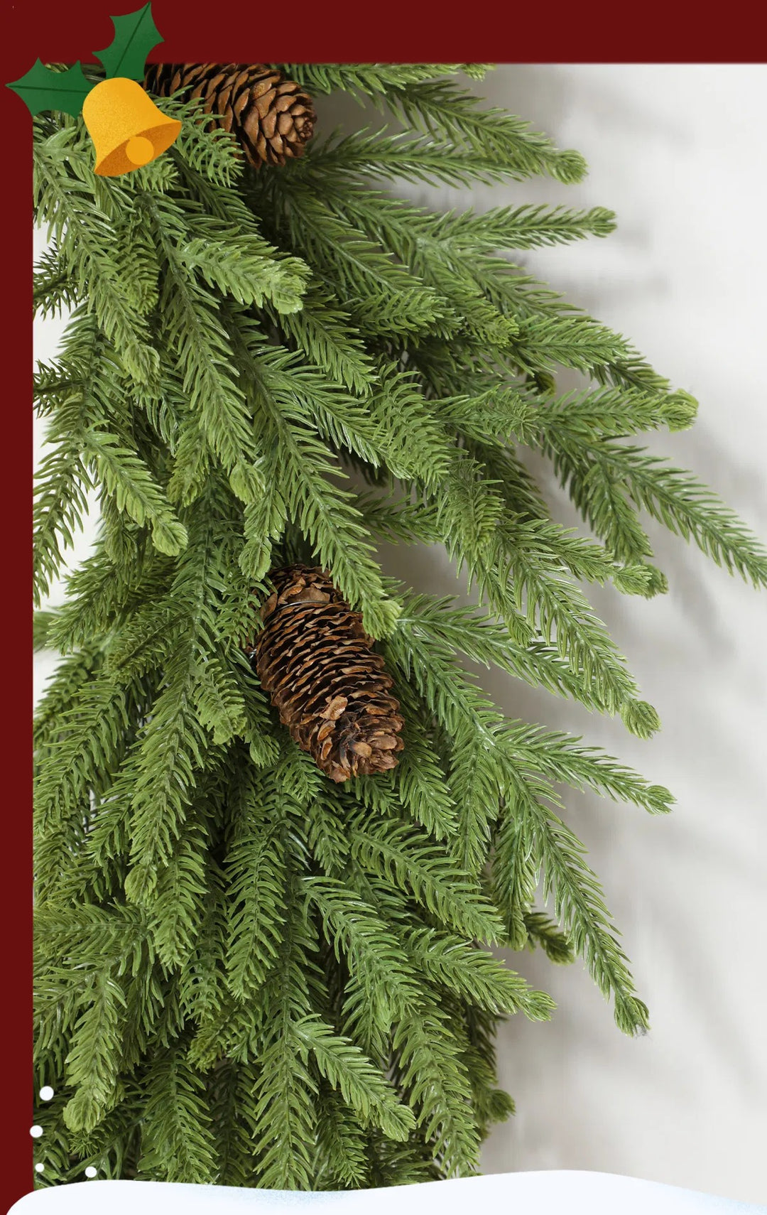 Rustic pine wreath with pine cones