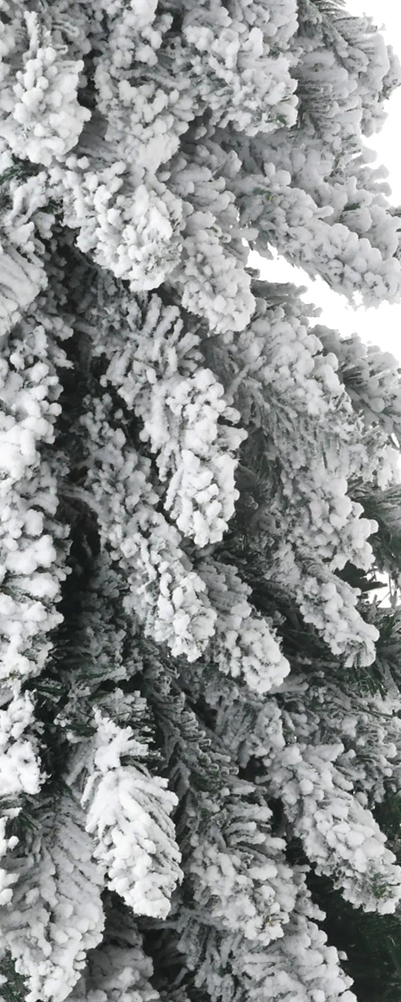 Snowy pencil tree with colour lights