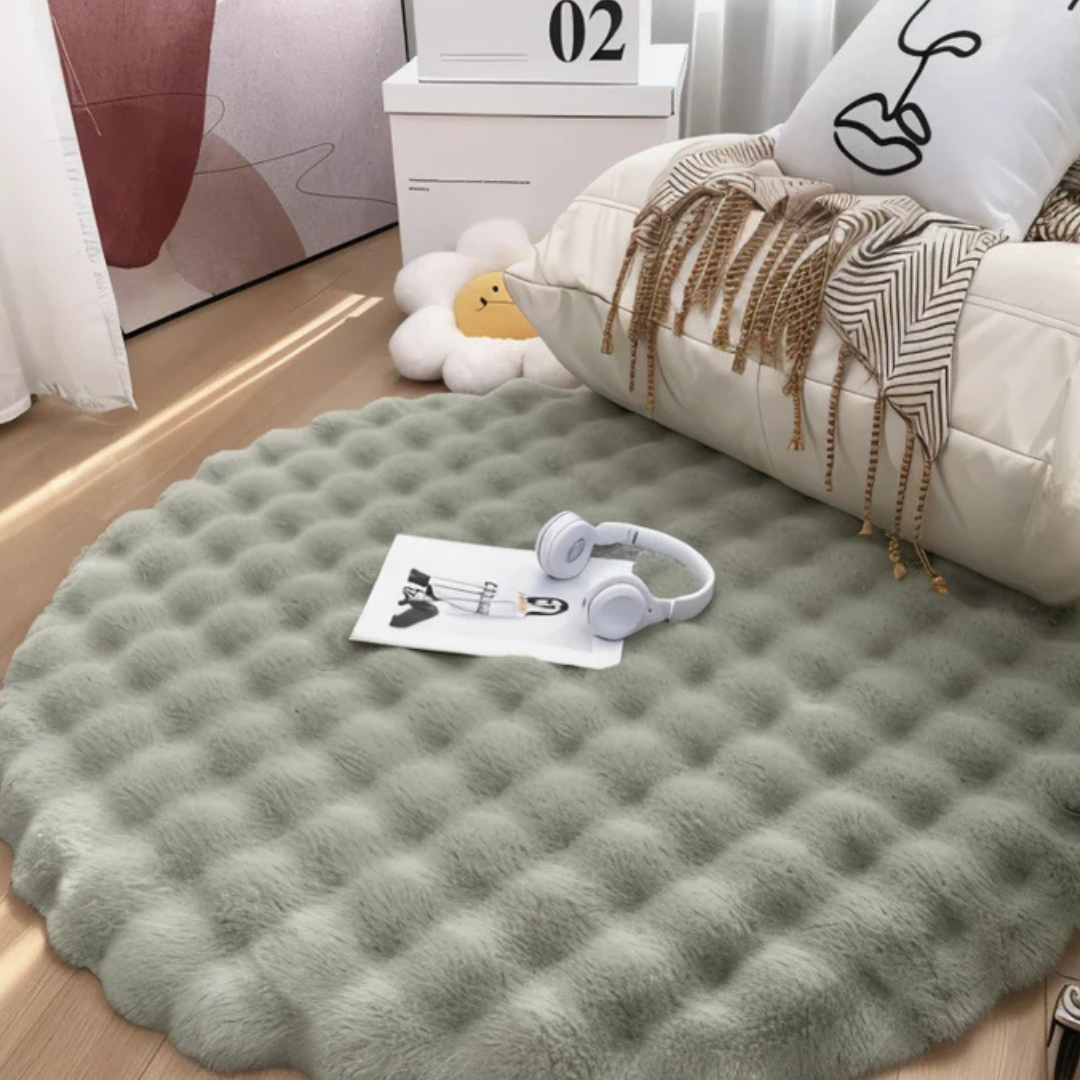 Round Fleece Rug 90x90 cm Soft Anti-Slip