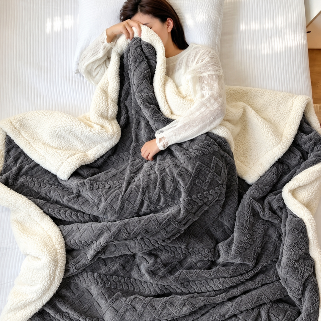 Reversible Sherpa Fleece Blanket, Warm Without the Weight