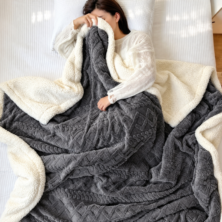 Reversible Sherpa Fleece Blanket, Warm Without the Weight