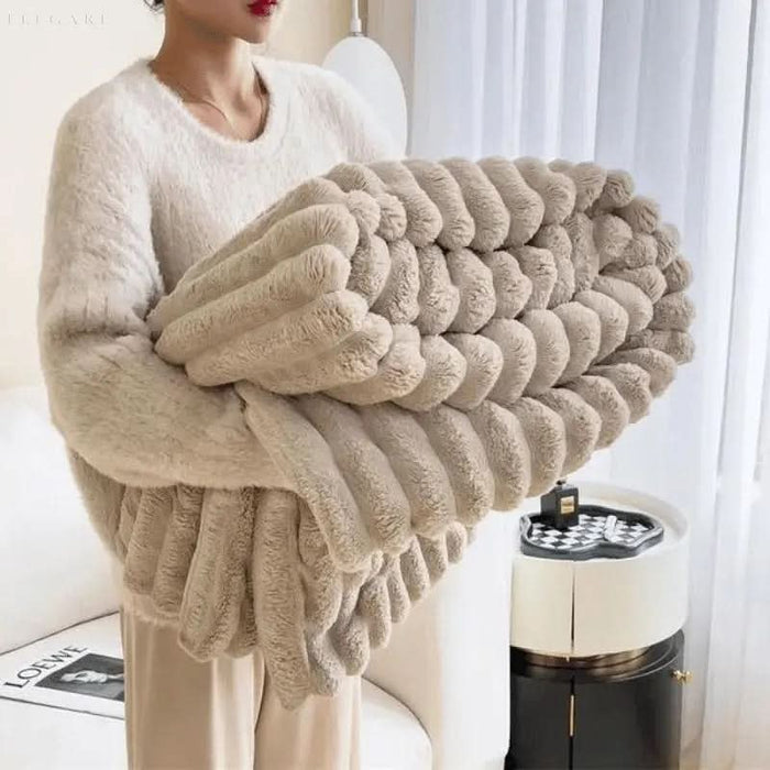 Harwelton™ Plush Textured Throw Blanket for Bed and Sofa