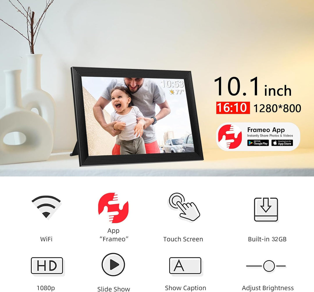 Harwelton™ 10.1" Wi-Fi Digital Photo Frame with Video and App Sharing