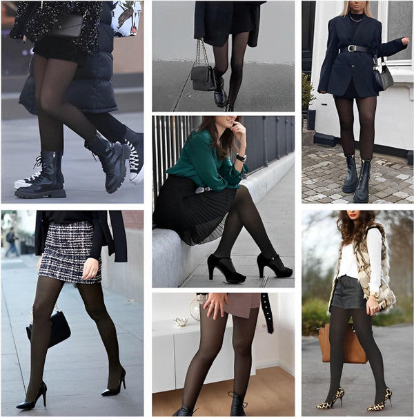 Sheer-Look Fleece-Lined Tights for Warm Winter Legs