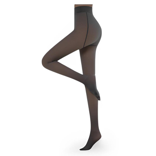 Sheer-Look Fleece-Lined Tights for Warm Winter Legs